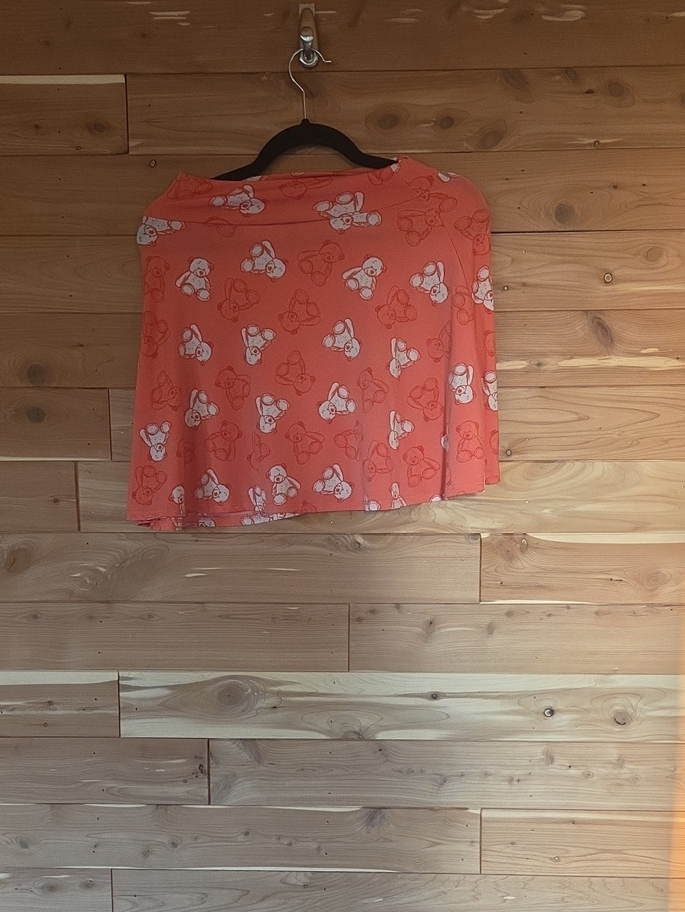 LuLaRoe Coral Skater Skirt with White Floral Motif